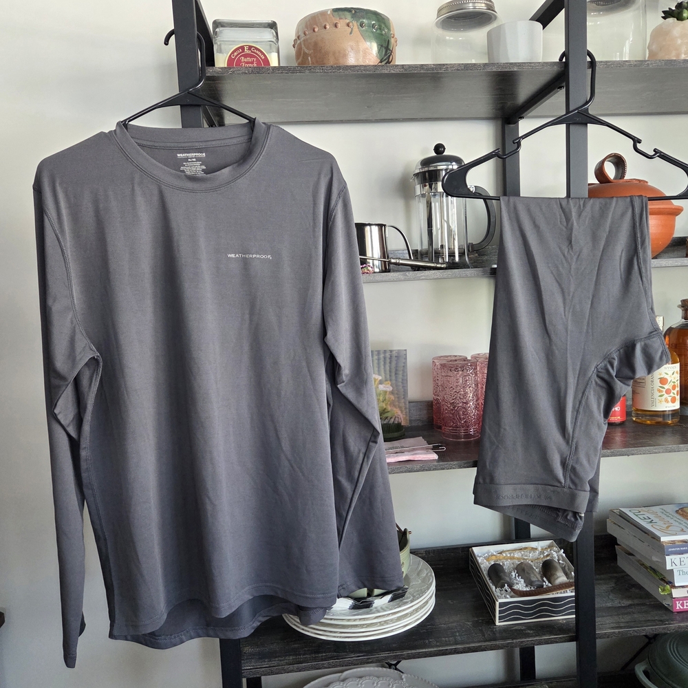 Weatherproof Pants And Shirt Men's Gray Long Sleeve 2 Pieces XL Warm Layering